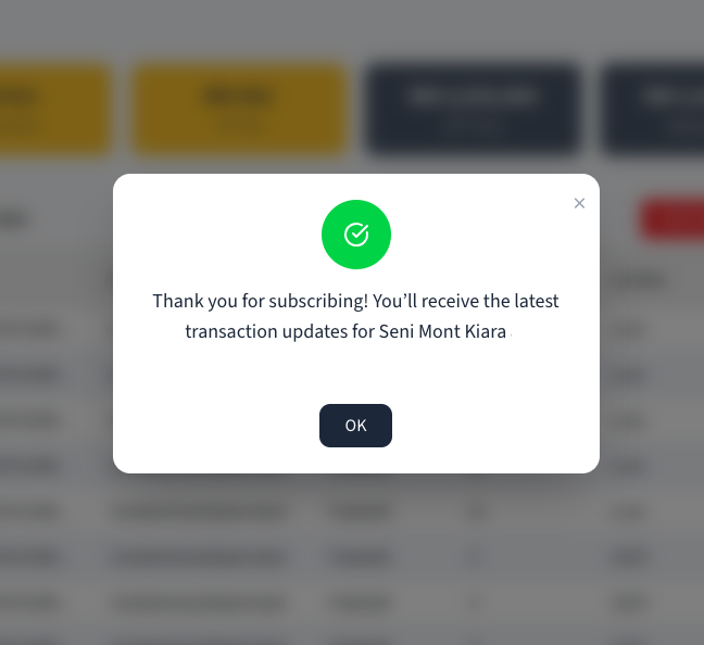 New transactions received in email