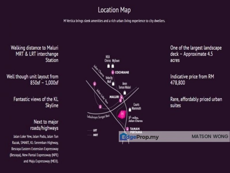 Mah Sing M Vertical, Next to MRT & LRT (Maluri) / Sunway ...